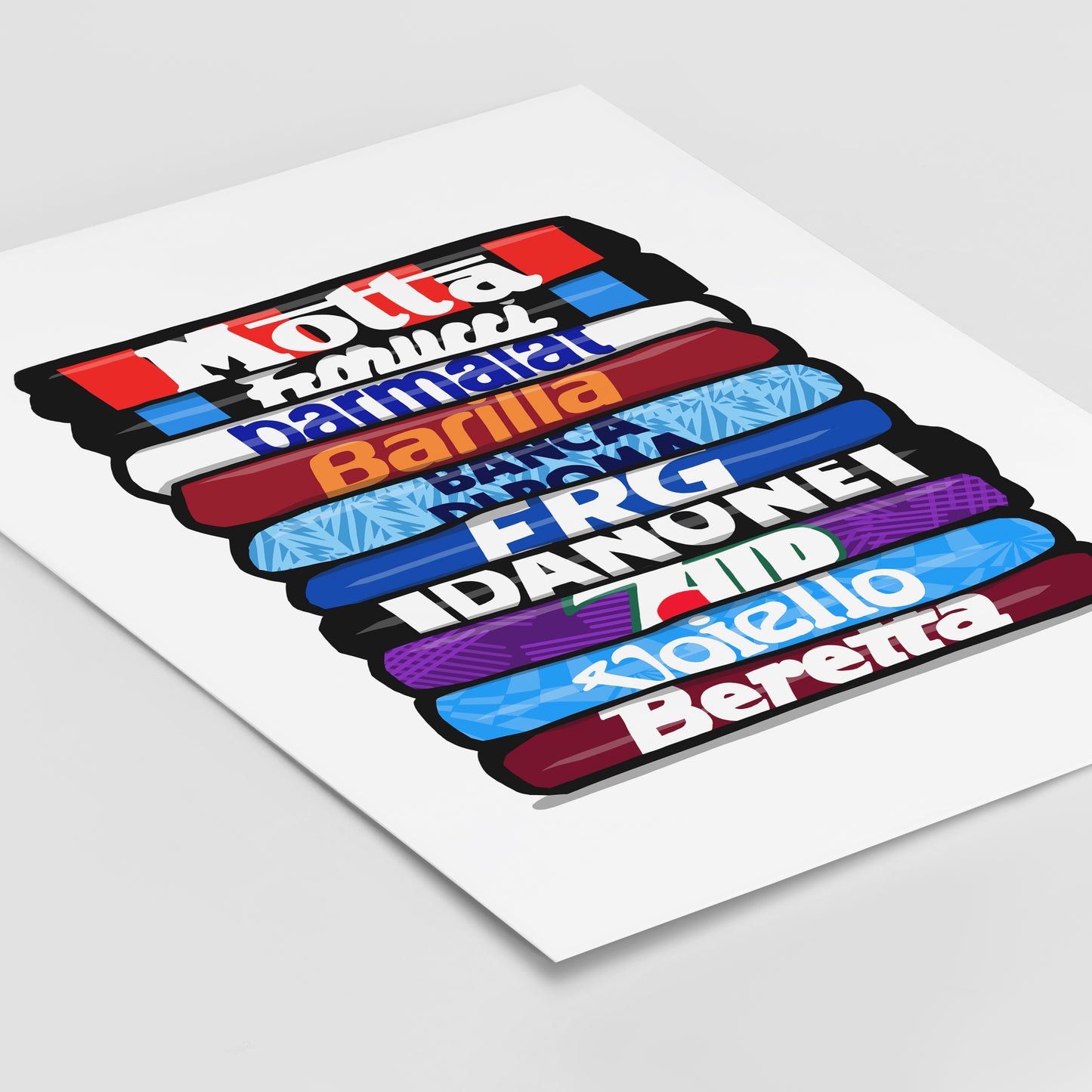 90's Italian Shirt Stack Print