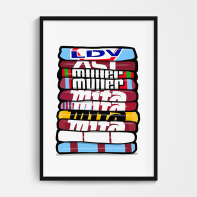 Aston Villa Shirt Stack Print