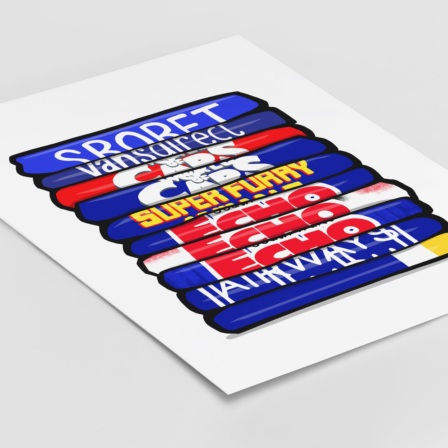 Cardiff Shirt Stack Print