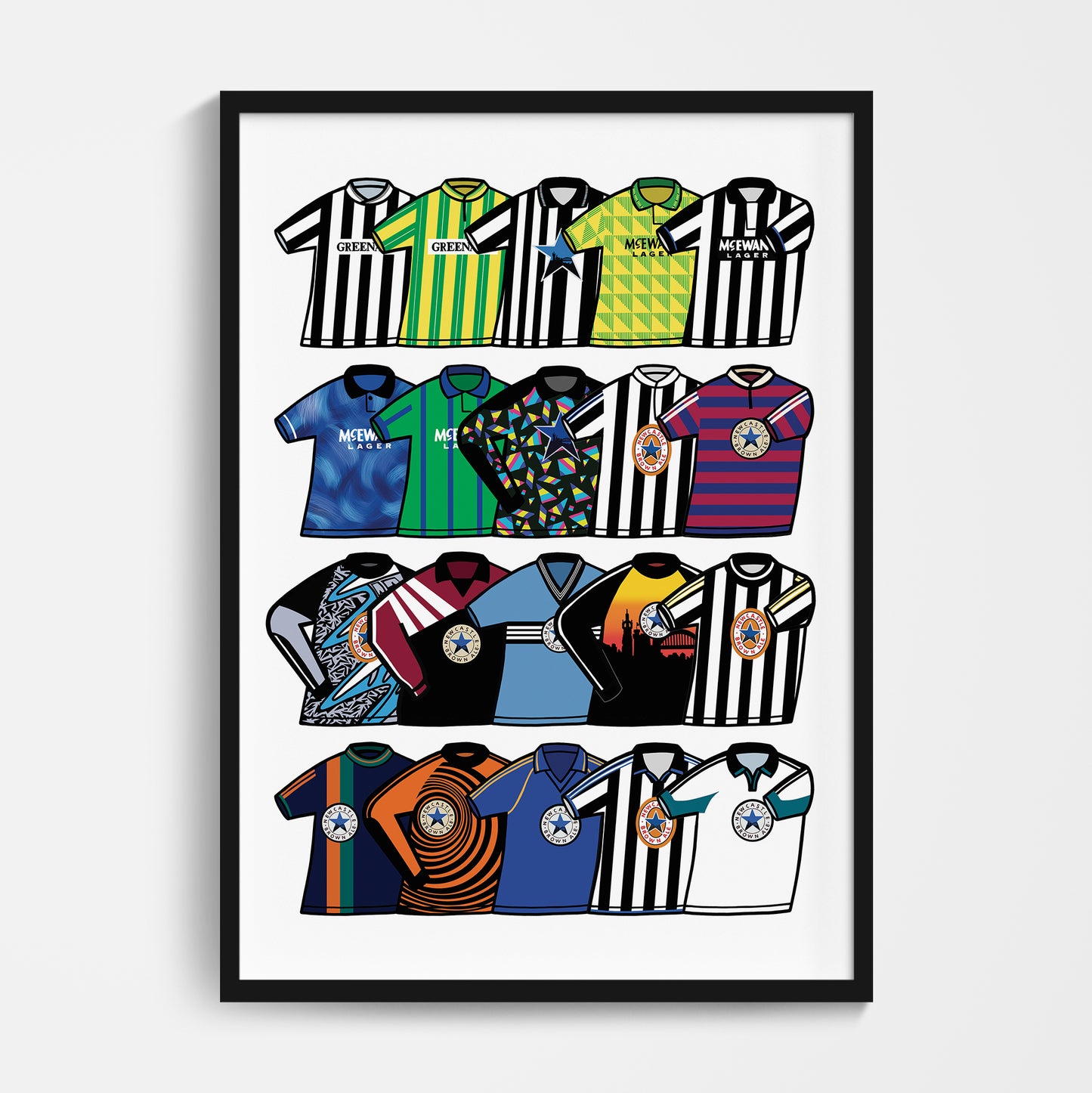 Newcastle 1990's classics Print