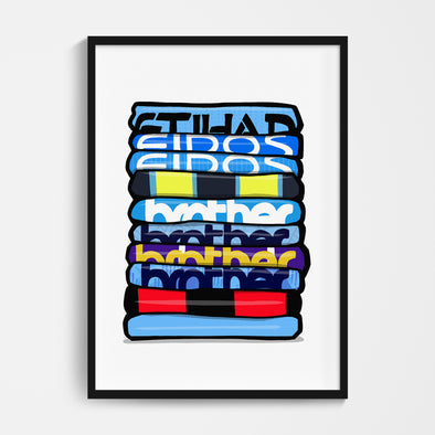 Manchester City Shirt Stack Print